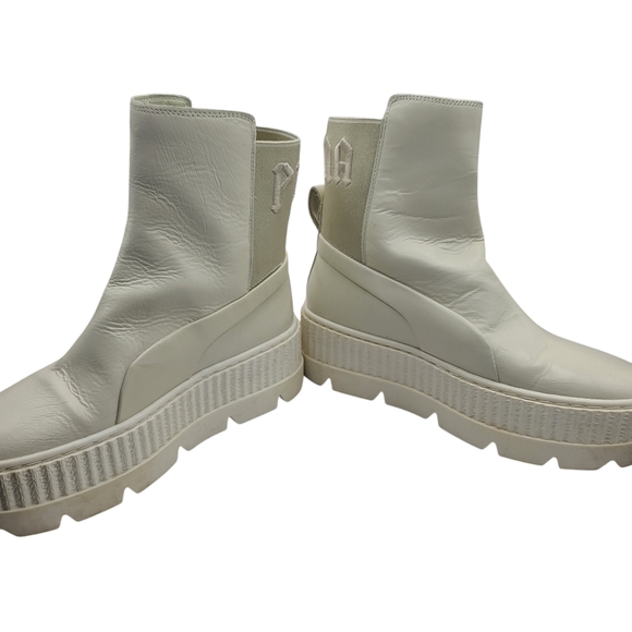 Puma 366266-02 Fenty By Rihanna Chelsea Combat  Womens Size 7 Off White Chunky - Picture 8 of 14